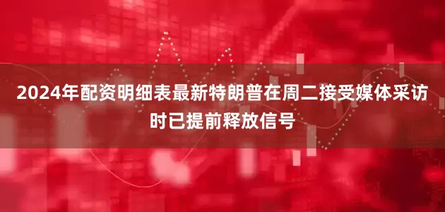 2024年配资明细表最新特朗普在周二接受媒体采访时已提前释放信号
